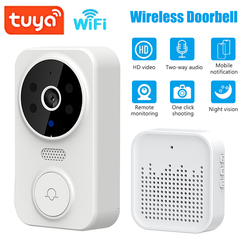Smart Home Video - WiFi スマートビデオドアベルカメラナイトビジョンスマートビジュアルドアベル Tuya APP リモート監視ドアベルホームセキュリティ用