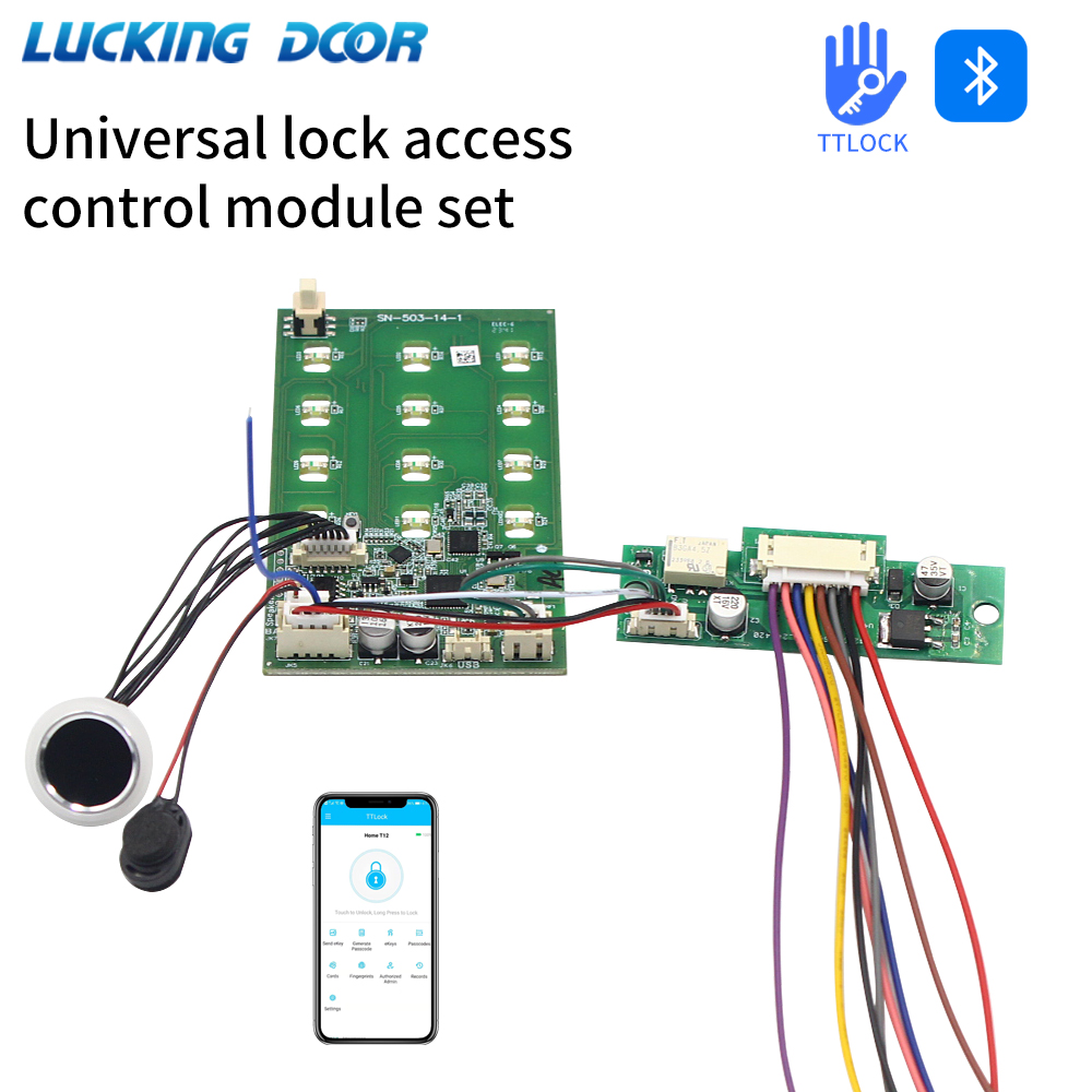 Smart Home Door Lock - Ttlock-指紋アクセス制御モジュール,RFIDカード,Bluetoothドアロック,スマートホームアプリケーション制御遅延リレー