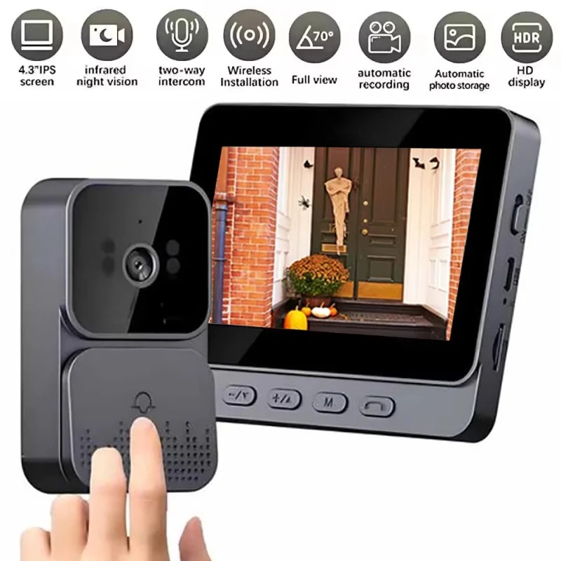 スマートワイヤレス4Gビデオインターホンカメラ。暗視機能付き - Smart Home Video のレビューと価格
